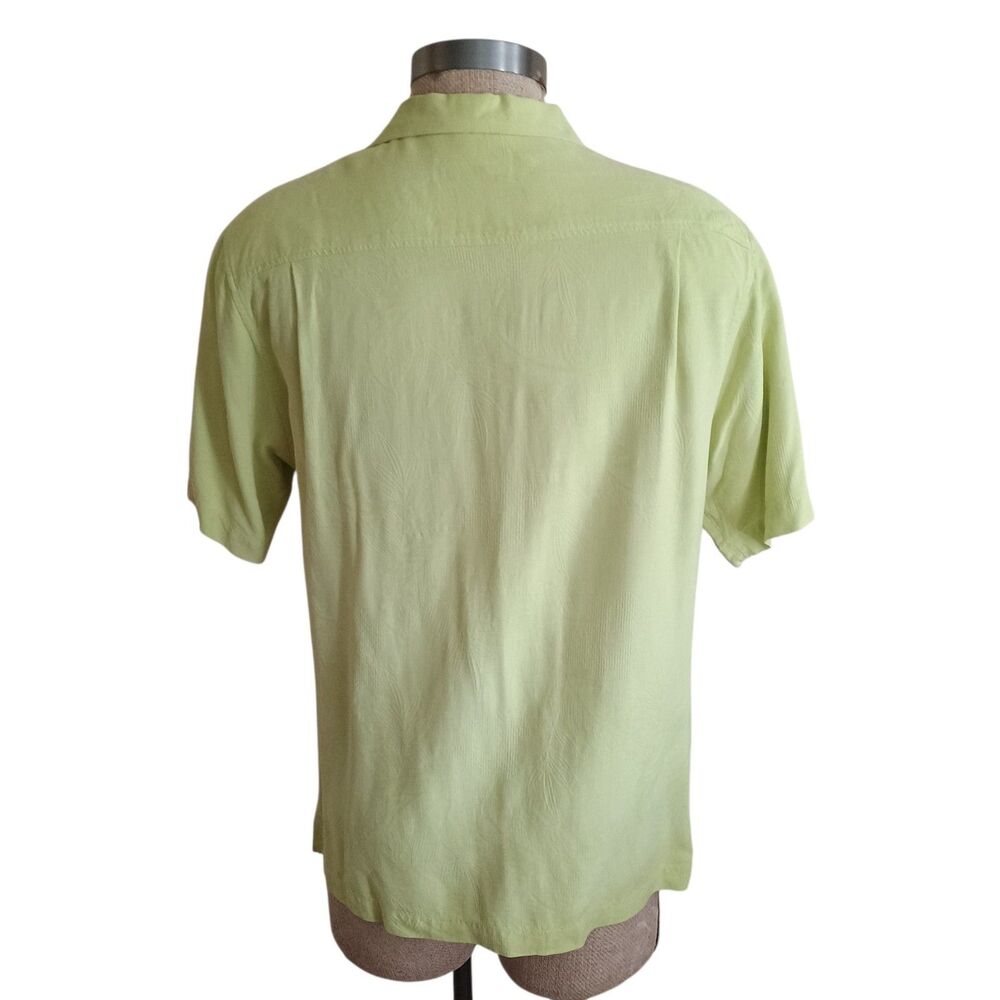 Tommy Bahama Silk Camp Shirt Mens Sz M Lime Green Hawaiian Floral  Print Aloha - Picture 2 of 9